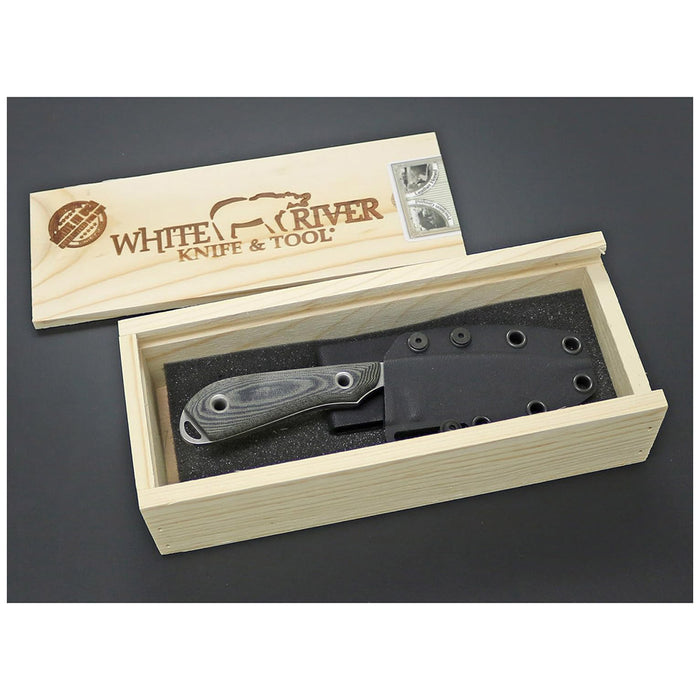 White River Olive/Black Plastic Micarta Handle Silver Knives Drop Point CPM MagnaCut Stonewashed Blade Knife - WRM1-LBO-MAG