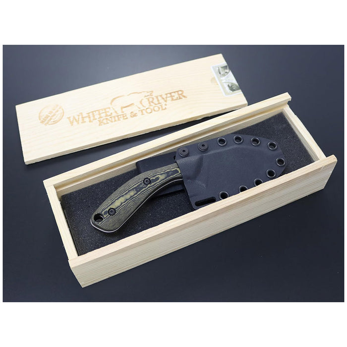 White River Black Richlite Handle Knives Clip Point CPM MagnaCut Stonewashed Fixed Blade Knife - WRSS-APX-RMB