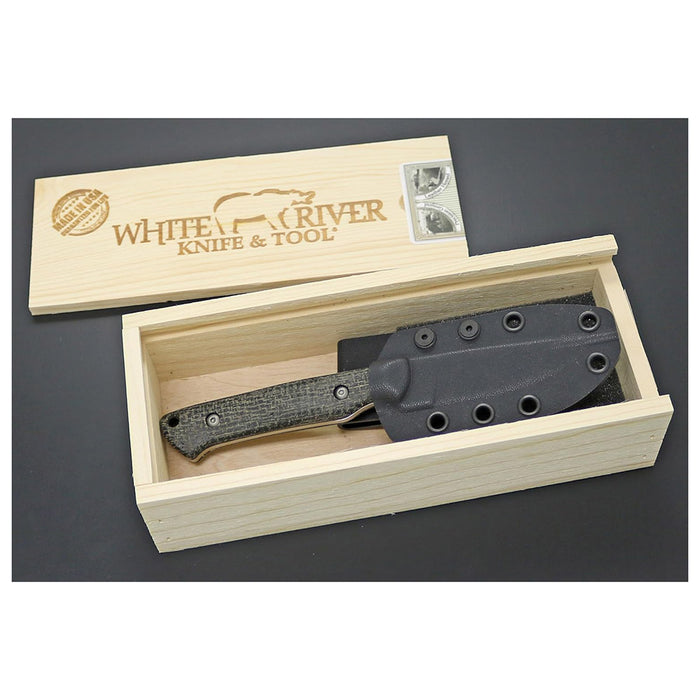 White River	Black Plastic Handle Silver Knives Drop Point CPM MagnaCut Stonewashed Blade Knife - WRSG-BBL-MAG