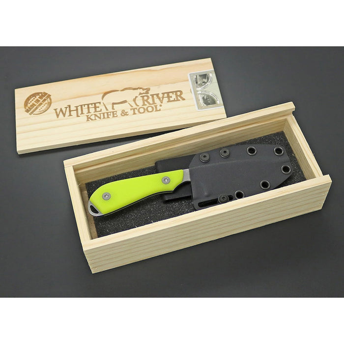 White River Hi-Vis Fiberglass G-10 Handle Knives Drop Point CPM MagnaCut Stonewashed Blade Knife - WRM1-THV-MAG