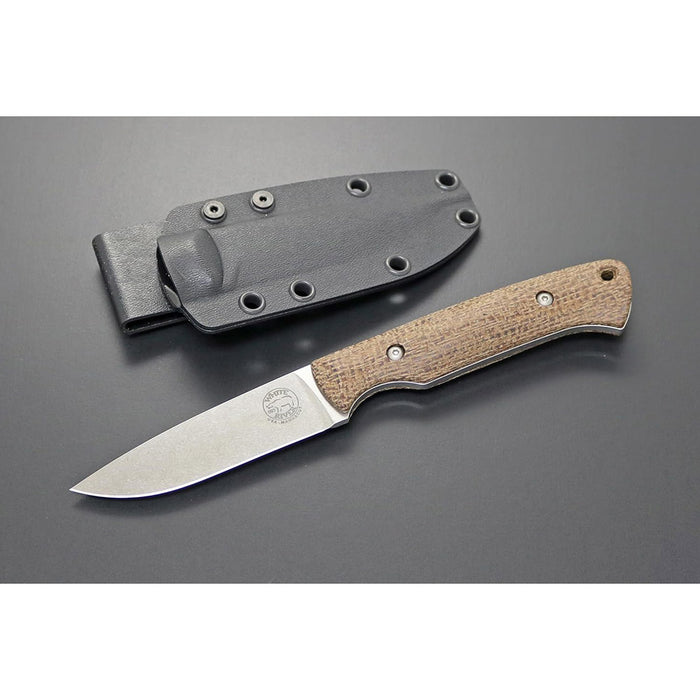 White River BNA Burlap Micarta Handle Silver Knives Drop Point CPM Magnacut Steel Blade Knife - WRHNT-BNA-MAG