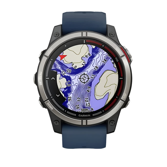 Garmin Men's Blue LED Flashlight Sailing And Watersport Activities Fish Forecast And Trolling Motor Control AMOLED Display Quatix® 7 Pro Premium GPS Marine Smartwatch - 010-02803-80