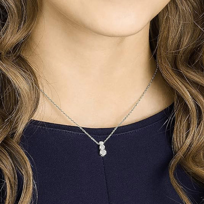 Swarovski Women's Clear White Attract Trilogy Crystals Pendant and Earrings Jewelry Collection Necklace - 5414970