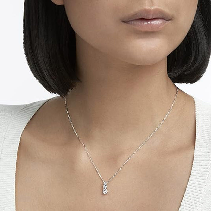 Swarovski Women's Clear White Attract Trilogy Crystals Pendant and Earrings Jewelry Collection Necklace - 5414970