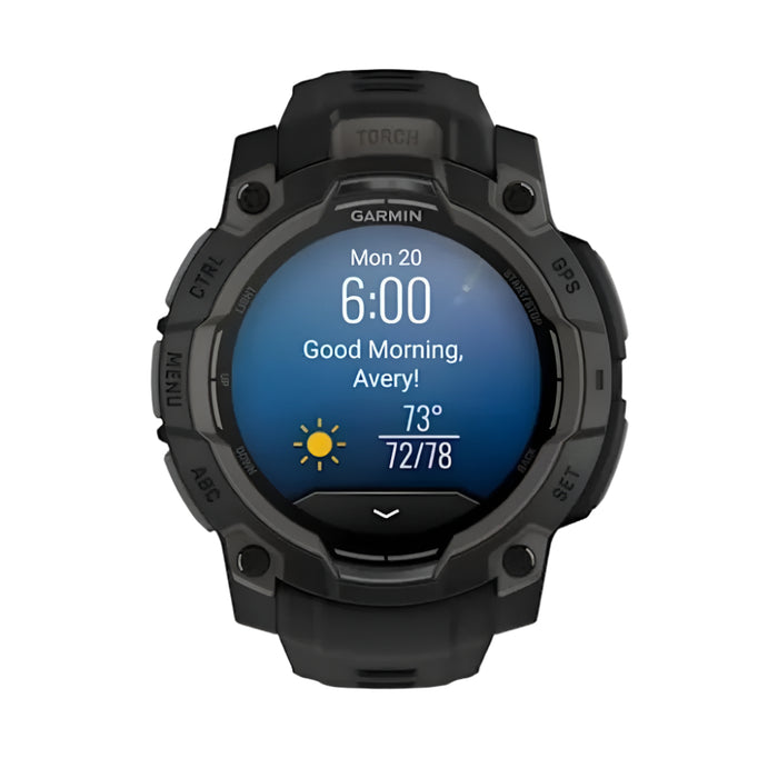 Garmin Instinct® 3 50 MM Unisex Charcoal AMOLED Display Metal-Reinforced Bezel Built-in Flashlight Up To 18 Days Of Battery Life Rugged Outdoor GPS Smartwatch - 010-03020-00