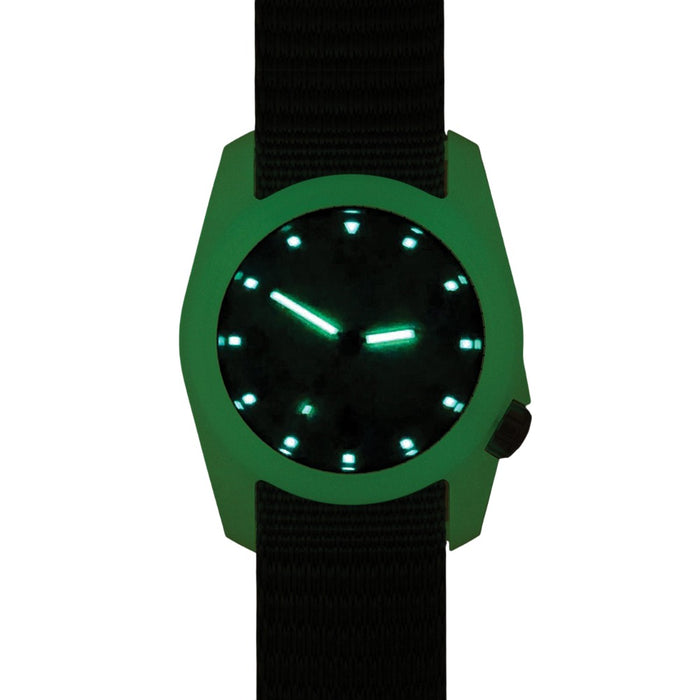 Bertucci Men's A-2R Dx3 Field Analog Resin Watch - Green Nylon Strap - White Dial - 11028