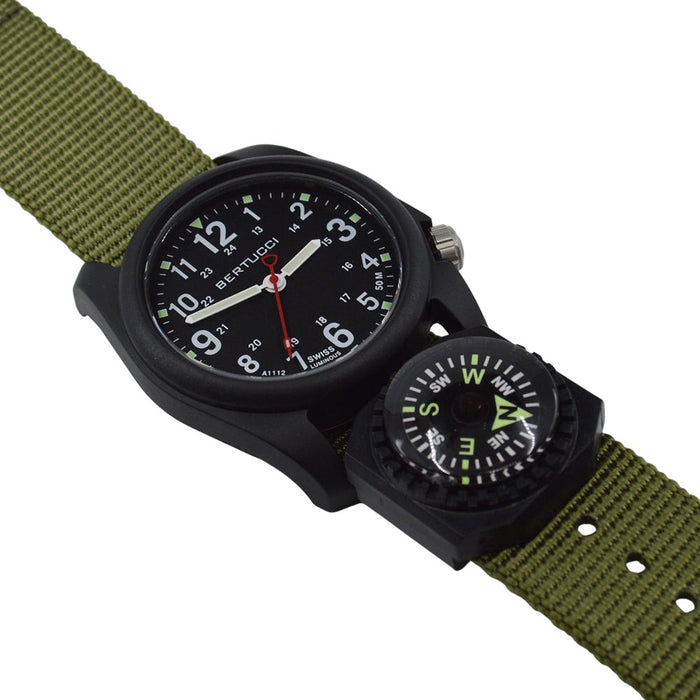 Bertucci Men's Black Dial Case Forest Nylon Band Quartz Watch - 11103