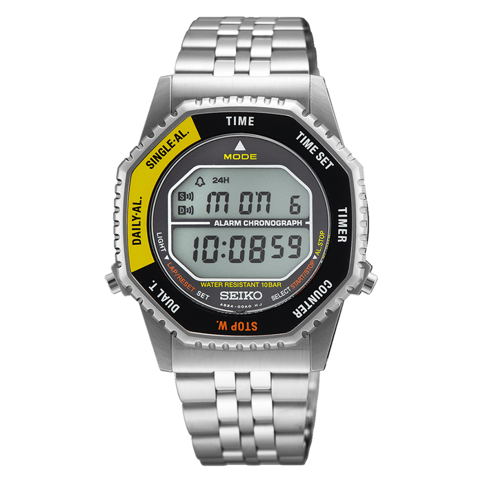 Seiko Men's Silver Stainless Steel Band Rotary switch Quartz Watch - SMGG17
