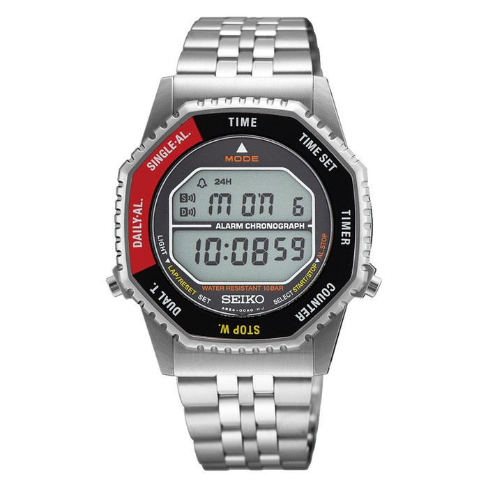Seiko Men's Silver Stainless Steel Band Rotary Switch Quartz Watch - SMGG19