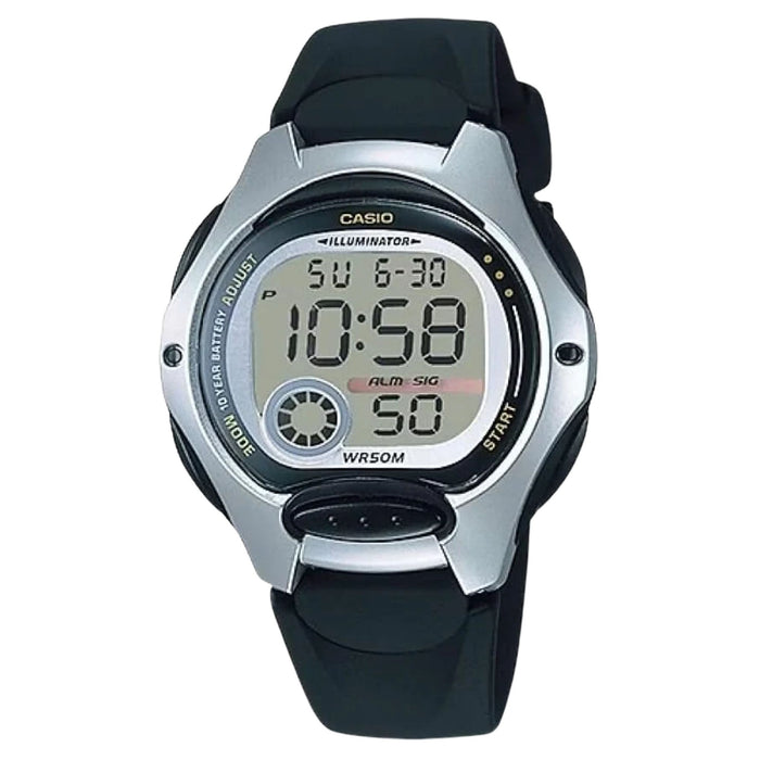 Casio Women's Gray Plain Dial Black Plastic Band LW-200 Digital Quartz Watch - LW-200-1AVDF