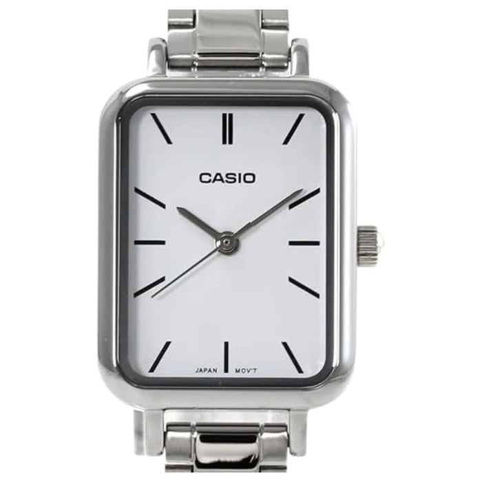 Casio Women's White Modern Classic Dial Silver Stainless Steel Band LTP-V009 Analog Quartz Watch - LTP-V009D-7EUDF