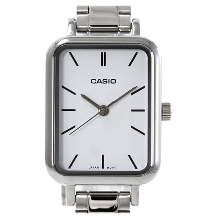 Casio Women's White Modern Classic Dial Silver Stainless Steel Band LTP-V009 Analog Quartz Watch - LTP-V009D-7EUDF