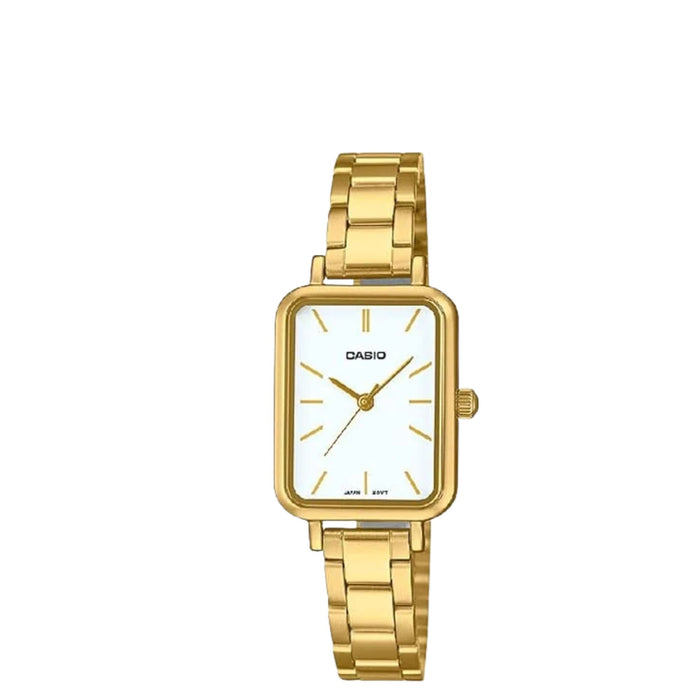 Casio Women's White Analog Dial Gold Stainless Steel Band Analog Japanese Quartz Watch - LTP-V009G-7EUDF