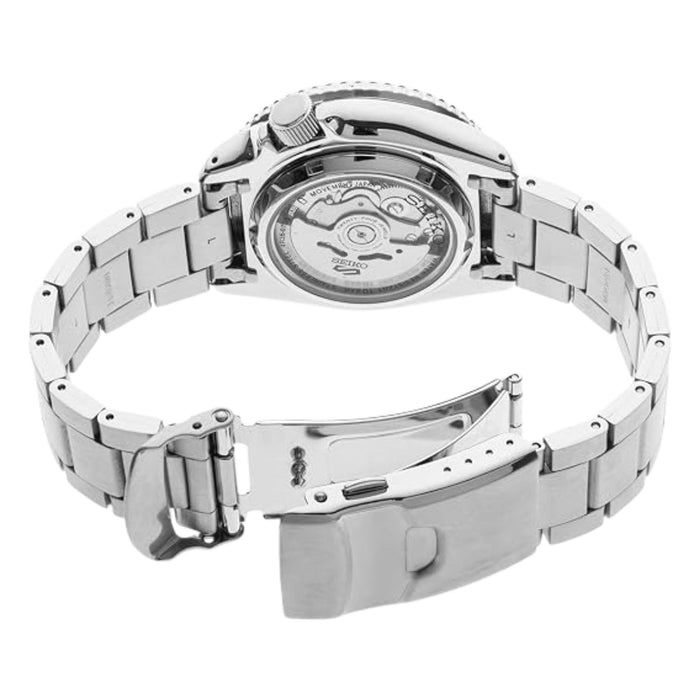 Seiko Men's Black Guilloche Dial Silver Stainless Steel Analog Automatic with Manual Winding Capacity Watch - SRPD57