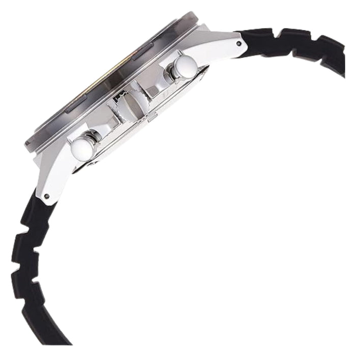 Seiko Men's Black Multilayered Dial Black Silicone Analog Quartz Watch - SSB347