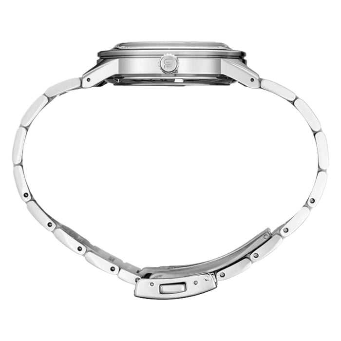 Seiko Men's Ivory sunray Dial Silver Stainless Steel Analog Automatic Watch - SRPH93J1