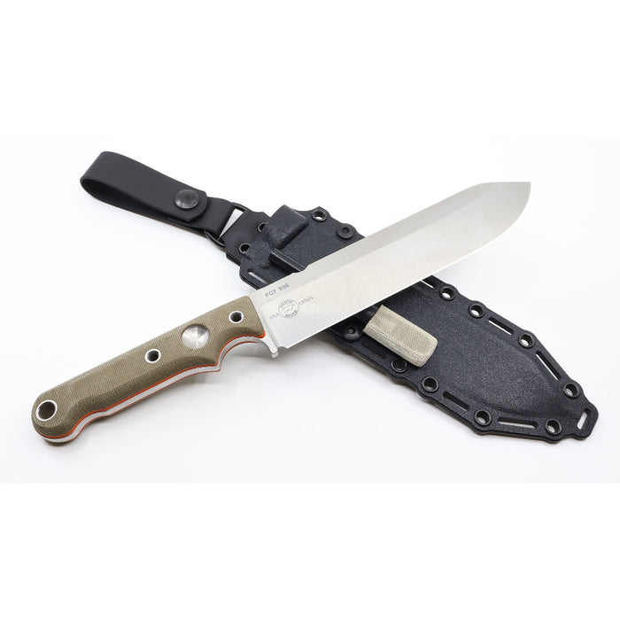 White River OD Green Handle White Stainless Steel Fixed Blade Knife - WRFC7