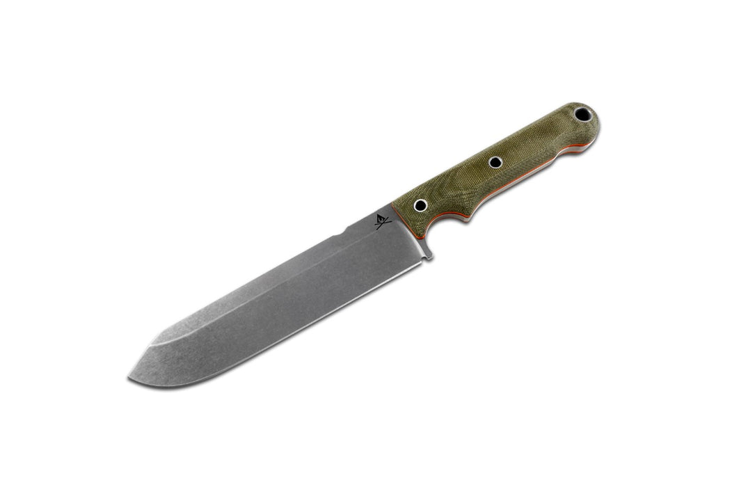 White River OD Green Handle White Stainless Steel Fixed Blade Knife - WRFC7