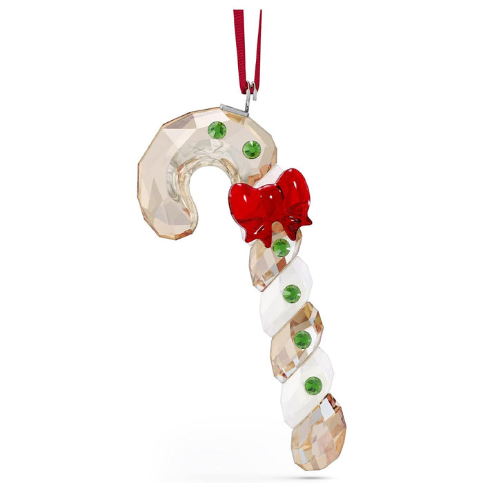 Swarovski Unisex Green and Red Crystals Holiday Cheers Gingerbread Candy Cane Hanging Ornament for Home Decor - 5627609