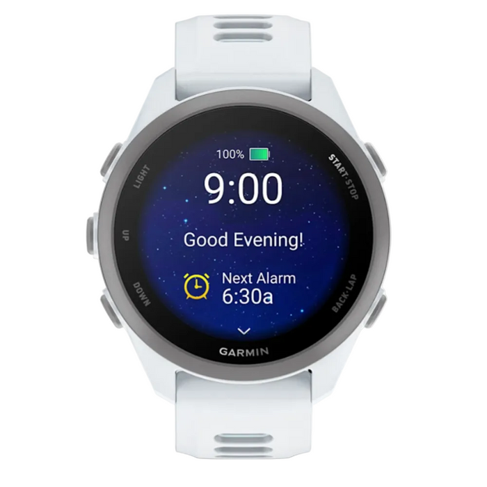 Garmin Unisex Black Dial Forerunner® 170 Easy-to-Use GPS Running with Whitestone/Cloud Blue Band Silicone Band Smartwatch - 010-03920-01