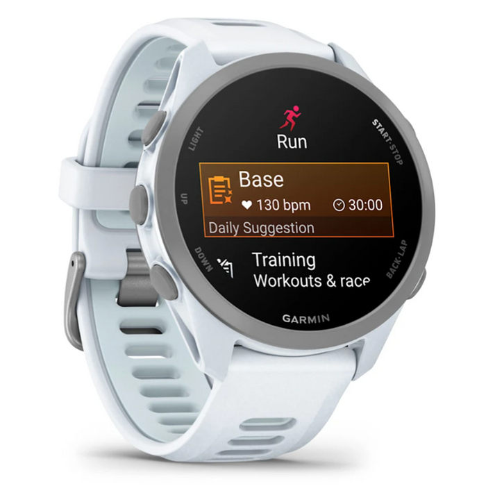 Garmin Unisex Black Dial Forerunner® 170 Easy-to-Use GPS Running with Whitestone/Cloud Blue Band Silicone Band Smartwatch - 010-03920-01