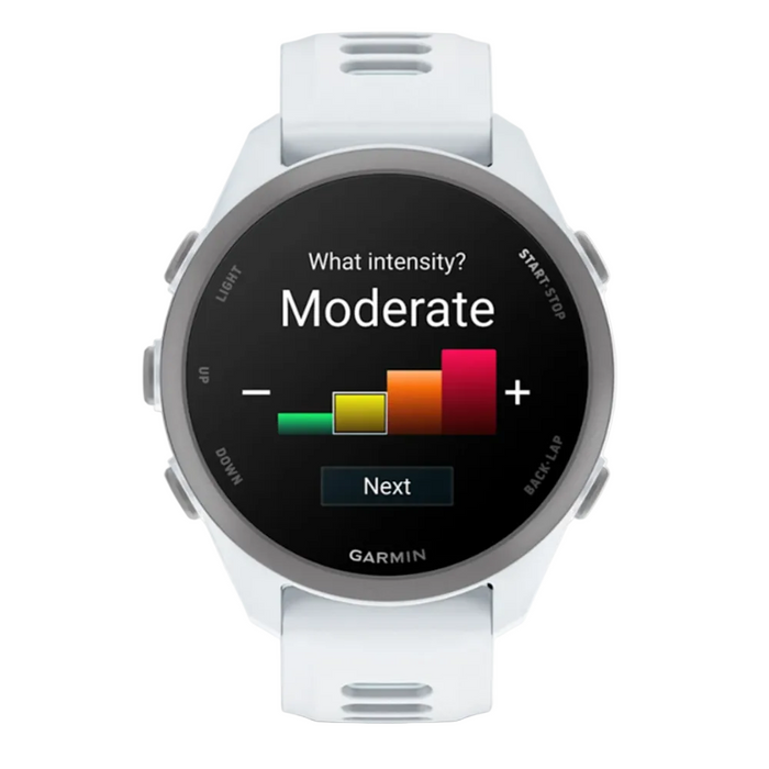 Garmin Unisex Black Dial Forerunner® 170 Easy-to-Use GPS Running with Whitestone/Cloud Blue Band Silicone Band Smartwatch - 010-03920-01
