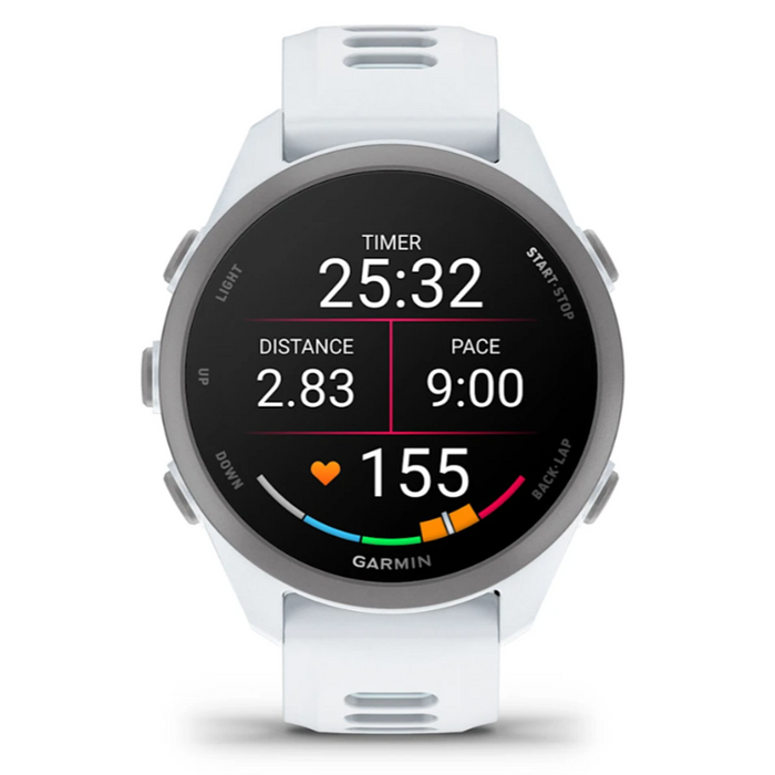Garmin Unisex Black Dial Forerunner® 170 Music Easy-to-Use GPS Running with Whitestone/Cloud Blue Band Silicone Band Smartwatch - 010-03920-11