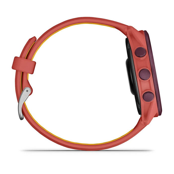 Garmin Unisex Black Dial Forerunner® 170 Music Easy-to-Use GPS Running with Red Pink/Mango Band Silicone Band Smartwatch - 010-03920-13