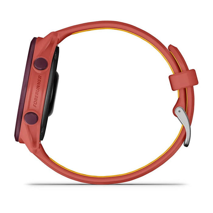 Garmin Unisex Black Dial Forerunner® 170 Music Easy-to-Use GPS Running with Red Pink/Mango Band Silicone Band Smartwatch - 010-03920-13