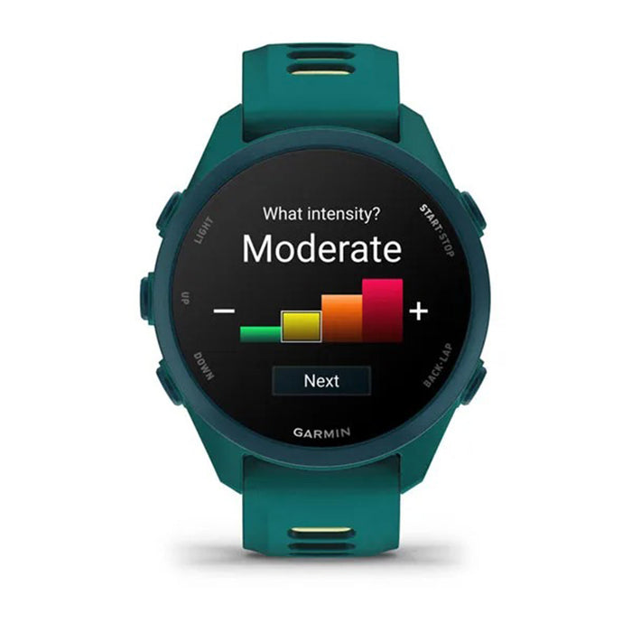 Garmin Unisex Black Dial Forerunner® 170 Music Easy-to-Use GPS Running with Teal Green/Citron Band Silicone Band Smartwatch - 010-03920-12