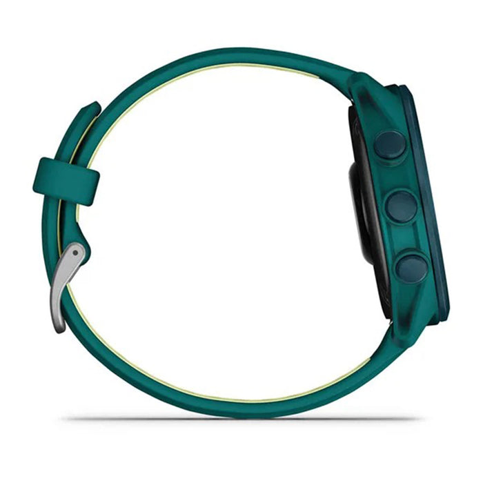 Garmin Unisex Black Dial Forerunner® 170 Music Easy-to-Use GPS Running with Teal Green/Citron Band Silicone Band Smartwatch - 010-03920-12