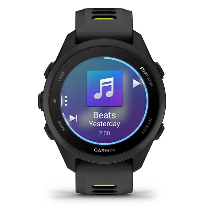 Garmin Unisex Black Dial Forerunner® 170 Music Easy-to-Use GPS Running with Black/Amp Yellow Band Silicone Band Smartwatch - 010-03920-10