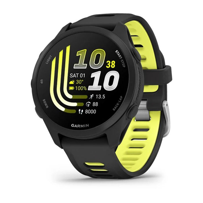 Garmin Unisex Black Dial Forerunner® 170 Music Easy-to-Use GPS Running with Black/Amp Yellow Band Silicone Band Smartwatch - 010-03920-10
