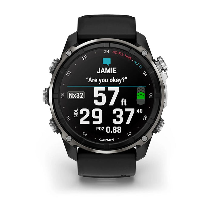 Garmin Unisex Black/Pebble Gray Descent™ Mk3i 51mm PVD Titanium Band Air Integration Dive Computer and Multisport GPS Smartwatch - 010-02752-07