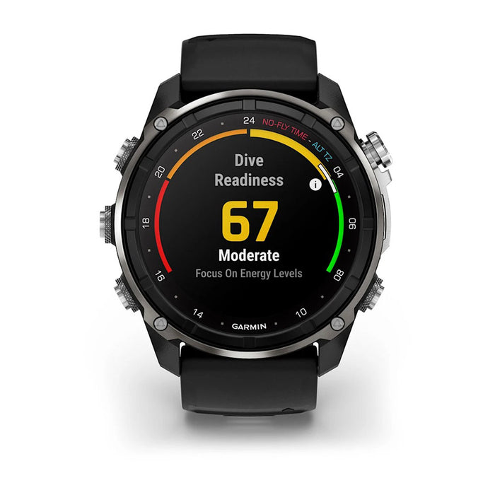 Garmin Unisex Black/Pebble Gray Descent™ Mk3i 51mm PVD Titanium Band Air Integration Dive Computer and Multisport GPS Smartwatch - 010-02752-07