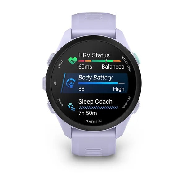 Garmin Unisex Black Dial Forerunner® 70 Easy-to-Use GPS Running with Cool Lavendar Silicone Band Smartwatch - 010-04307-03