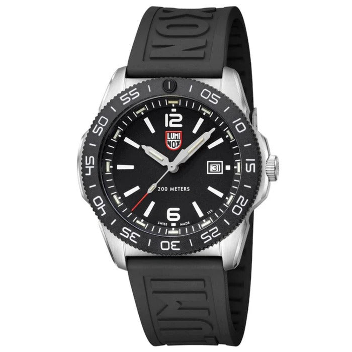 Luminox Men's Black Dial Black Rubber Strap Modern Analog Swiss Quartz Watch - XS.3121