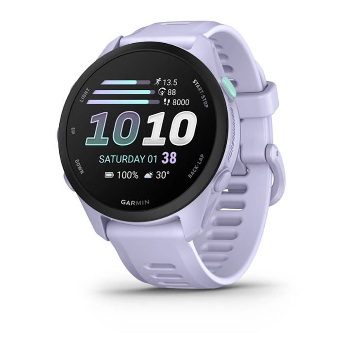 Garmin Unisex Black Dial Forerunner® 70 Easy-to-Use GPS Running with Cool Lavendar Silicone Band Smartwatch - 010-04307-03