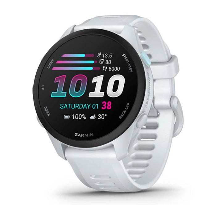 Garmin Unisex Black Dial Forerunner® 70 Easy-to-Use GPS Running with White Silicone Band Smartwatch - 010-04307-01