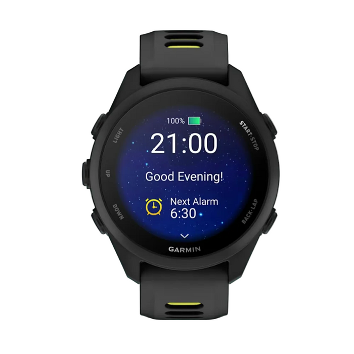 Garmin Unisex Black Dial Forerunner® 170 Easy-to-Use GPS Running with Black/Amp Yellow Band Silicone Band Smartwatch - 010-03920-00