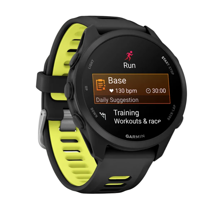 Garmin Unisex Black Dial Forerunner® 170 Easy-to-Use GPS Running with Black/Amp Yellow Band Silicone Band Smartwatch - 010-03920-00