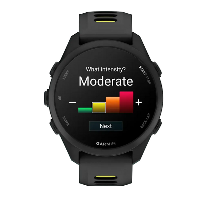 Garmin Unisex Black Dial Forerunner® 170 Easy-to-Use GPS Running with Black/Amp Yellow Band Silicone Band Smartwatch - 010-03920-00