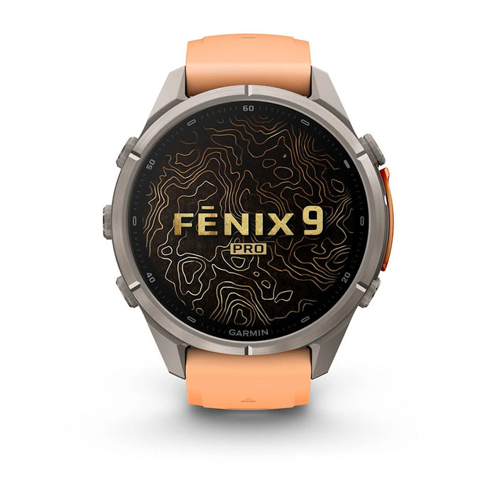 Garmin fēnix® 9 Pro 43mm Unisex Shell Pink/Autumn Orange Titanium With Orange Silicone Band AMOLED Display Premium Connected Multisport GPS Smartwatch - 010-04335-05