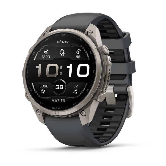 Garmin fēnix® 9 Pro 47mm Unisex Graphite Titanium With Black Silicone Band AMOLED Display Premium Connected Multisport GPS Smartwatch - 010-04336-25
