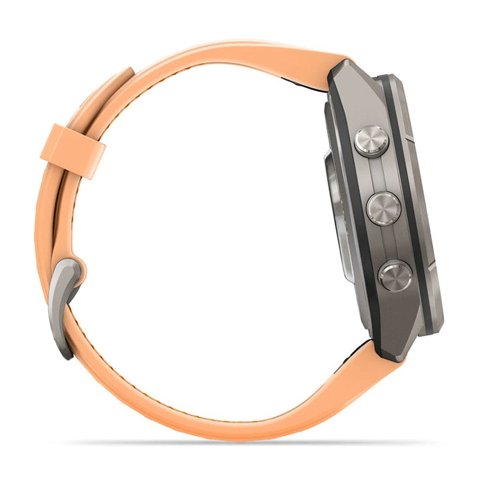 Garmin fēnix® 9 Pro 43mm Unisex Shell Pink/Autumn Orange Titanium With Orange Silicone Band AMOLED Display Premium Connected Multisport GPS Smartwatch - 010-04335-05