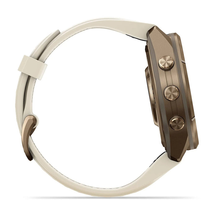 Garmin fēnix® 9 Pro 43mm Unisex Cream Titanium With Fog Gray Silicone Band AMOLED Display Premium Connected Multisport GPS Smartwatch - 010-04335-25