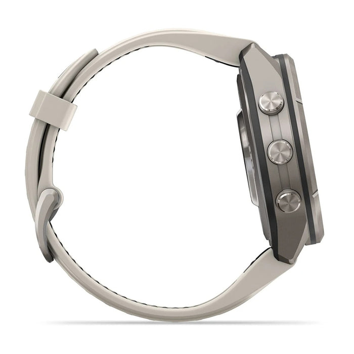 Garmin fēnix® 9 Pro 43mm Unisex Fog Gray Titanium With Dark Sandstone Silicone Band AMOLED Display Premium Connected Multisport GPS Smartwatch - 010-04335-85