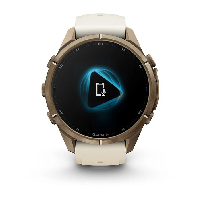 Garmin fēnix® 9 Pro 43mm Unisex Cream Titanium With Fog Gray Silicone Band AMOLED Display Premium Connected Multisport GPS Smartwatch - 010-04335-25