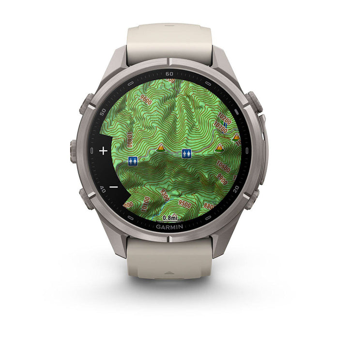 Garmin fēnix® 9 Pro 43mm Unisex Fog Gray Titanium With Dark Sandstone Silicone Band AMOLED Display Premium Connected Multisport GPS Smartwatch - 010-04335-85