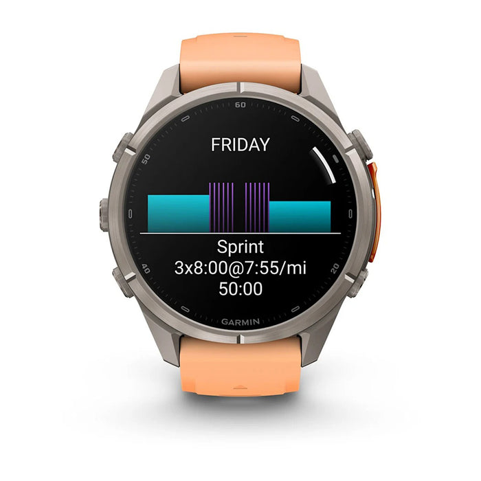 Garmin fēnix® 9 Pro 43mm Unisex Shell Pink/Autumn Orange Titanium With Orange Silicone Band AMOLED Display Premium Connected Multisport GPS Smartwatch - 010-04335-05